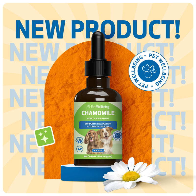 Pet Wellbeing Chamomile for Dogs - Organic Single Herb Supplement - Gentle Digestive Support, Holistic Calming - Pure Chamomile Extract - Vet-Formulated Liquid Wellness 2 oz (59ml)