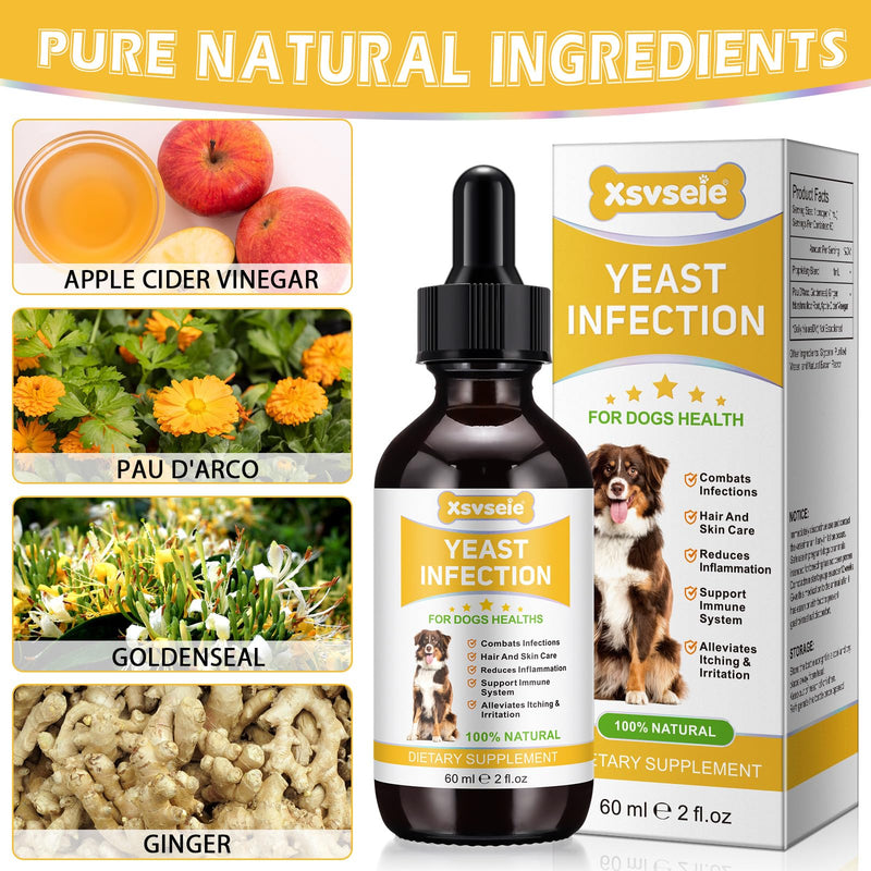 Natural yeast infection treatment for dogs, dog yeast infection treatment drops, for itchy dog skin relief, allergy relief, dog yeast ear infection treatment, inflammation relief - BeesActive Australia