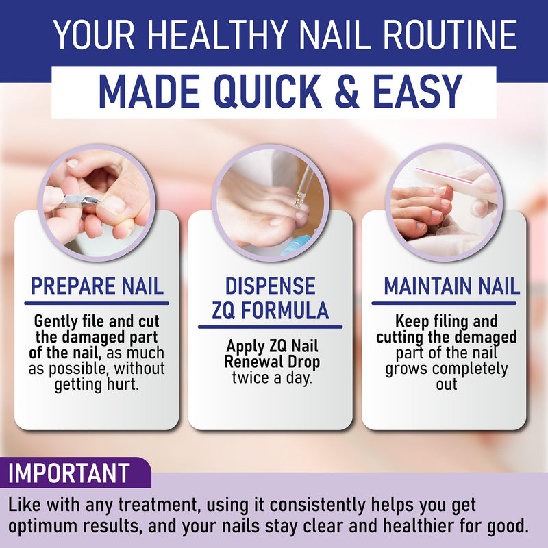 ZanaQuick Extra Strength Toenail & Fingernail Repair Drops - Nail Care Renewal for Thick, Damaged & Discolored Nails - 2 Pack 0.5 Fl Oz (Pack of 2)