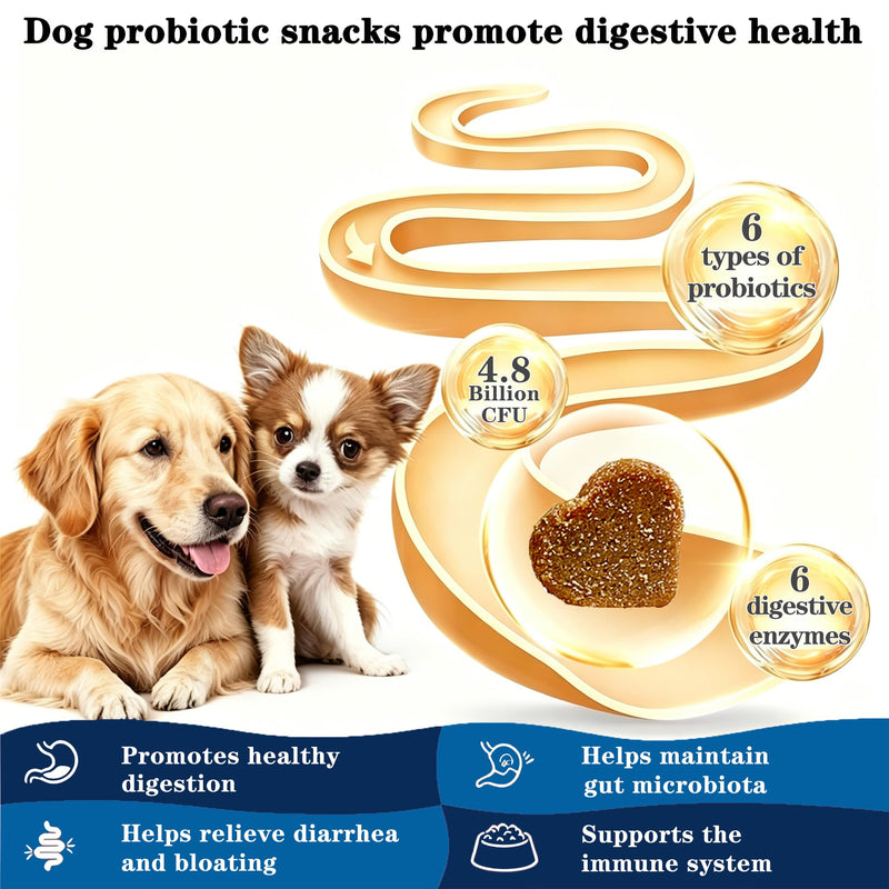 Probiotics for Dogs – Probiotic Chews with 4.8 Billion CFU, Digestive Enzymes & Pumpkin | Dog Gut Health Supplement for Diarrhea, Gas & Sensitive Stomach | Soft Chews for Senior Dogs & All Breeds Chicken 100 Chews*1