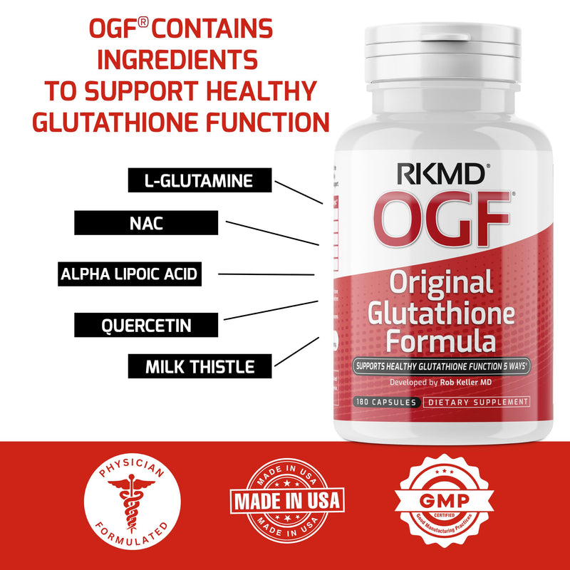 Rob Keller MD Original Glutathione Formula, Daily Antioxidant Support | Supports Healthy Glutathione Function 5 Ways 180 Count (Pack of 1)