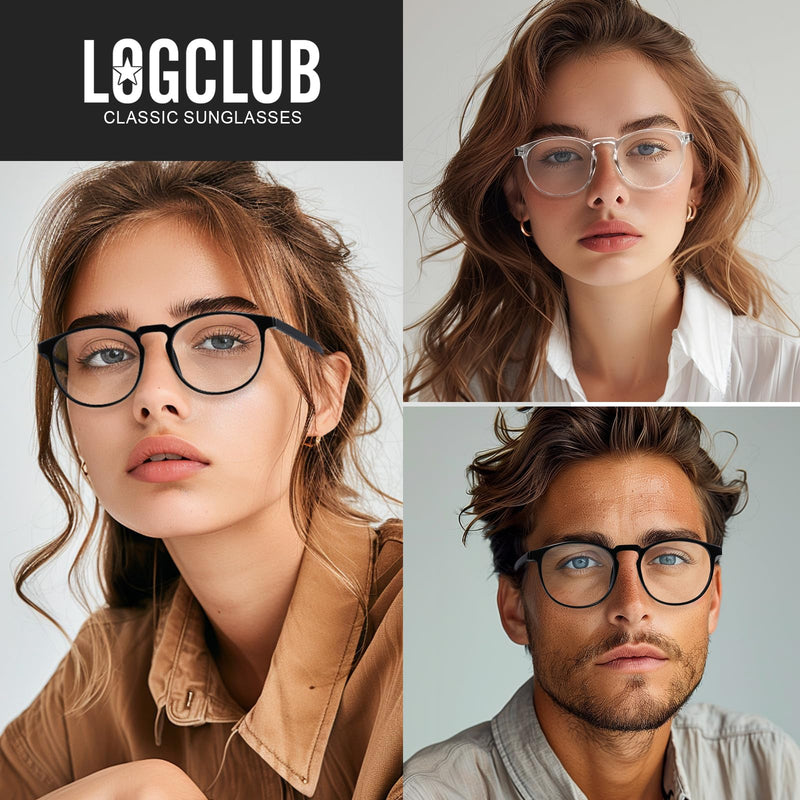 2 Pack Blue Light Glasses For Woman/Men Blue Light Blocking Glasses, Retro Round Anti Eyestrain Computer Glasses L31blacktou clear - BeesActive Australia