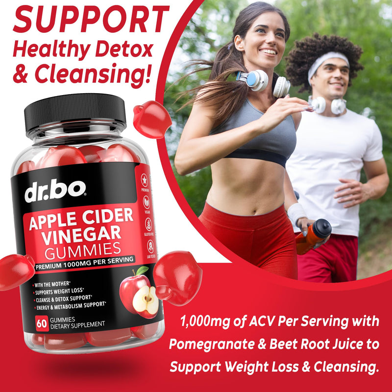 ACV Apple Cider Vinegar Gummies - Natural Support for Advanced Weight Loss, Detox, Cleansing, Digestion Plus Gut Health - ACV Gummies Supplements with 1000MG Apple Cider Vinegar Gummy with The Mother