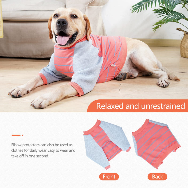 Dog Recovery Sleeve Suit,High Elastic Elbow Joint Protectors Clothes Anti-licking for Medium Dogs Large Dogs (XL,Orange red) XL: Chest girth 68-80cm Orange red