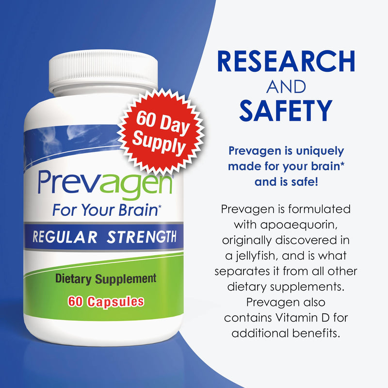 Prevagen Regular Strength - 60 Capsules (2 Month Supply) | Formulated for Your Brain | 10mg of Apoaequorin Plus Vitamin D3 60 Count (Pack of 1)