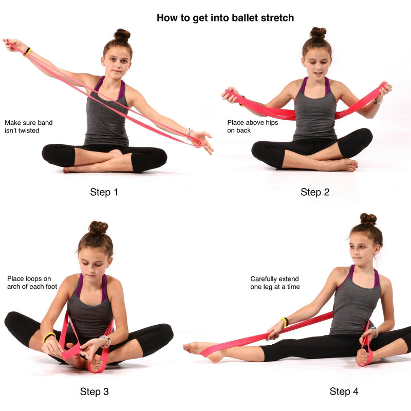 Ballet Stretch Band for Dance, Gymnastics, Cheerleading, Pilates. Improves Elastic Flexibility and Enhances Daily Stretching - Designed by PS Athletic Pink