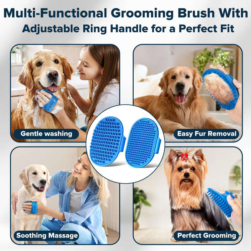 6PCS Pet Grooming Kit | Dog Washing Gloves | Dog Bath Brush | Dog Toothbrush Finger | Dog Bath Gloves | Dog Shampoo Brush | Pet Grooming Gloves | Cat Bathing Supplies | Dog Bath Supplies - BeesActive Australia