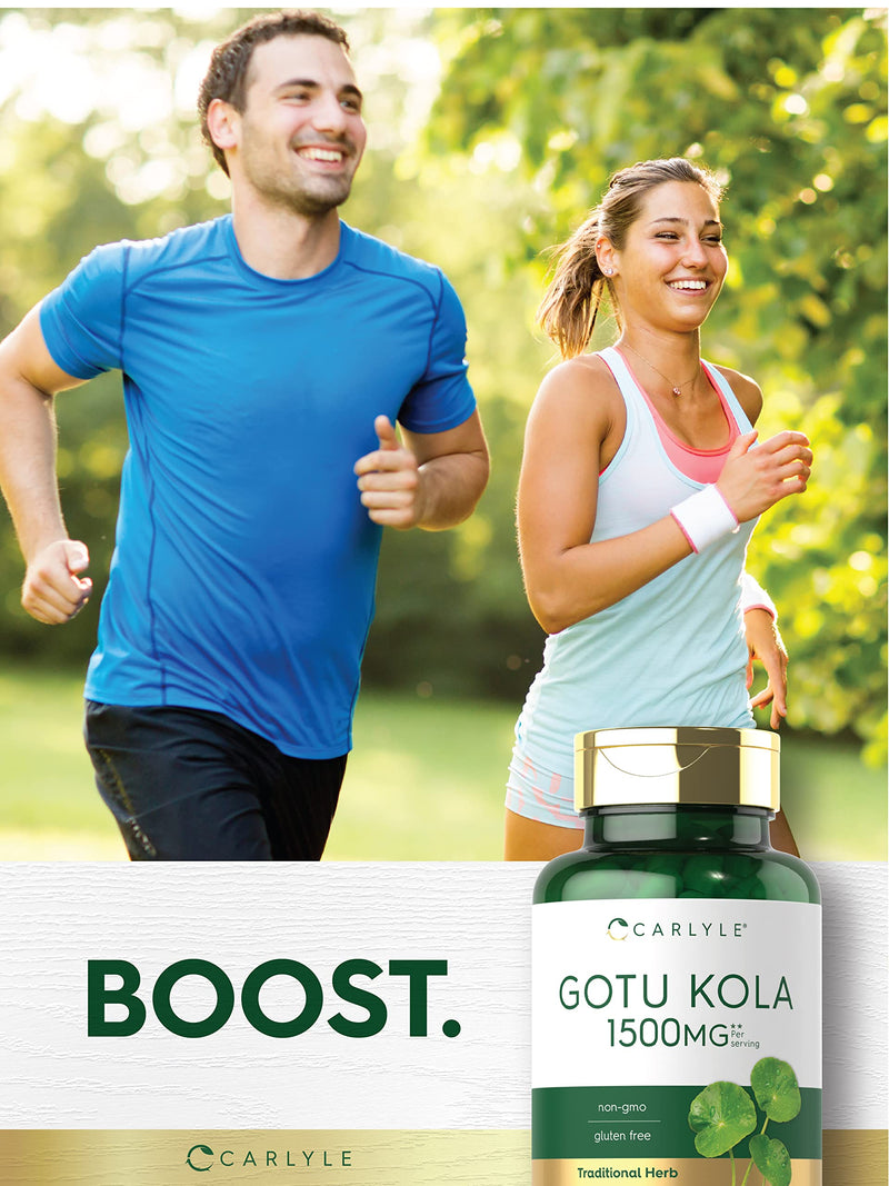 Carlyle Gotu Kola Capsules 1500mg | 180 Count | Non-GMO, Gluten Free | Traditional Herb Extract - BeesActive Australia