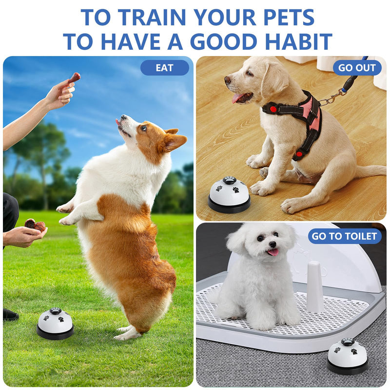 Dog Doorbells (2 Pack), Puppy Door Bell Pet Training Bell for Ring Go Outside Potty Communication Toilet Train Door Knob Adjustable Strap 7 Extra Large Loud Bells Cat Interactive Toys Black - BeesActive Australia