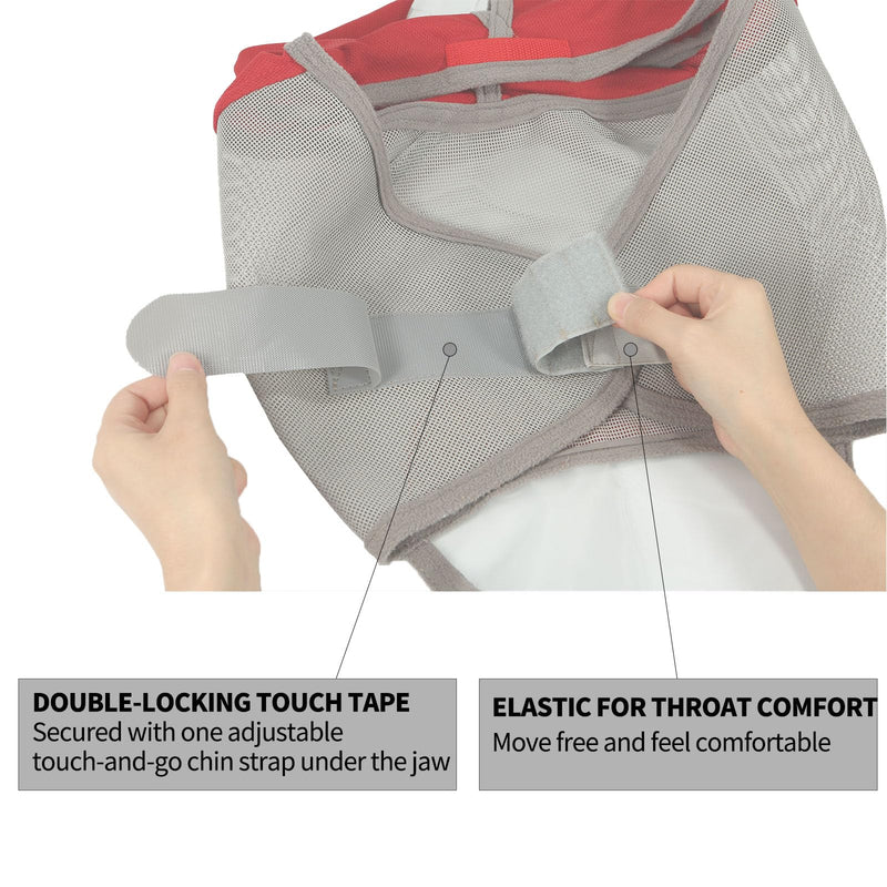 Horse Fly Mask with Long Nose and Ears,Red,Medium Size Medium Red - BeesActive Australia