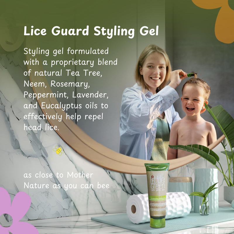Little Green Kids Lice Guard Hair Styling Gel, Hair Styling Cream for Kids, Lice Prevention Cream, Contains Tea Tree Oil, 4.2oz