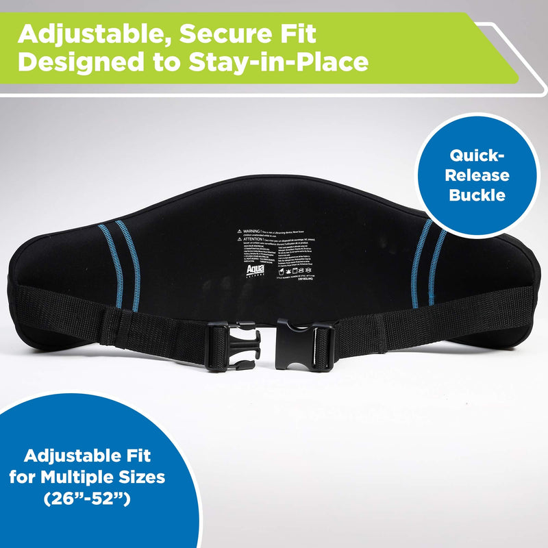 New Aqua Water Fitness Deluxe Flotation Belt – Adult Aquatic Swim Belt for Water Aerobics and Other Pool Exercise – Black/Blue - BeesActive Australia