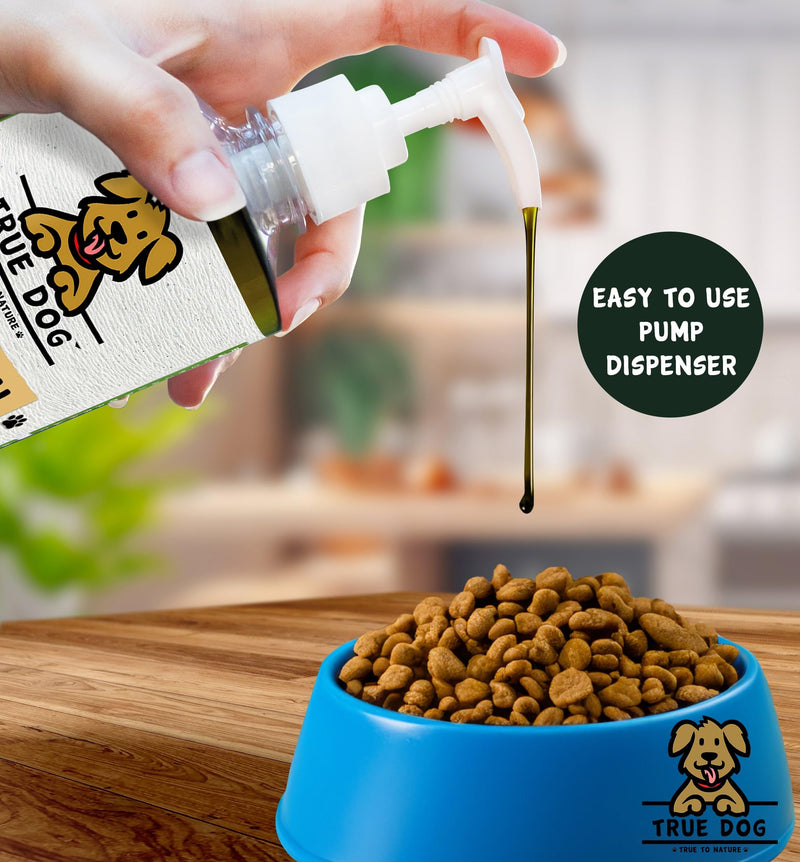 True Dog Hemp Oil for Dogs - Natural Dog & Cat Feed Supplement with omega 3, 6, 9 support hip, joint & dog calming- 100% Pure Cold Pressed (1ltr) 1ltr