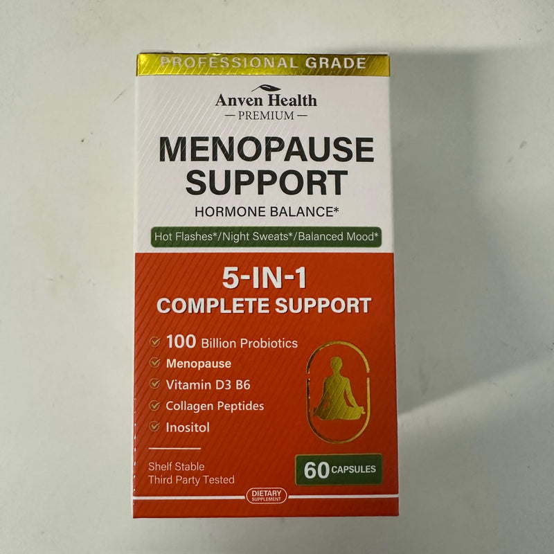 Menopause Relief Supplements for Women 100 Billion CFU, 120 | Vitamin D3 & B6, 100B Probiotics, Hot Flashes, pH Blance & Night Sweats Relief, Black Cohosh, Herbs, Collagen Menopause 60 Count (Pack of 2)