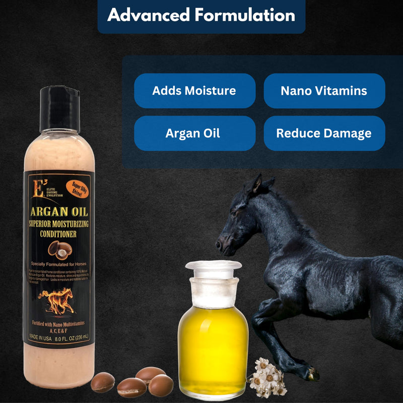 E3 Argan Oil Conditioner - Ideal for Dry, Damaged Hair, Leave-in or Rinse-Out, Strengthens, Moisturizes, Prevents Breakage, Split Ends, Nourishes Skin (8 fl oz) - BeesActive Australia