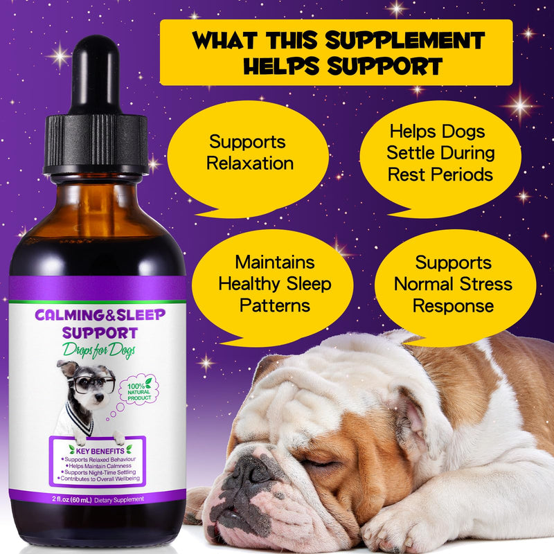 Melatonin for Dogs, Dog Melatonin Support Relaxation,Sleep Aid, Relieves Separation Anxiety & Travel & Stress Anxiety, Calming for Dogs in Noise, Fireworks