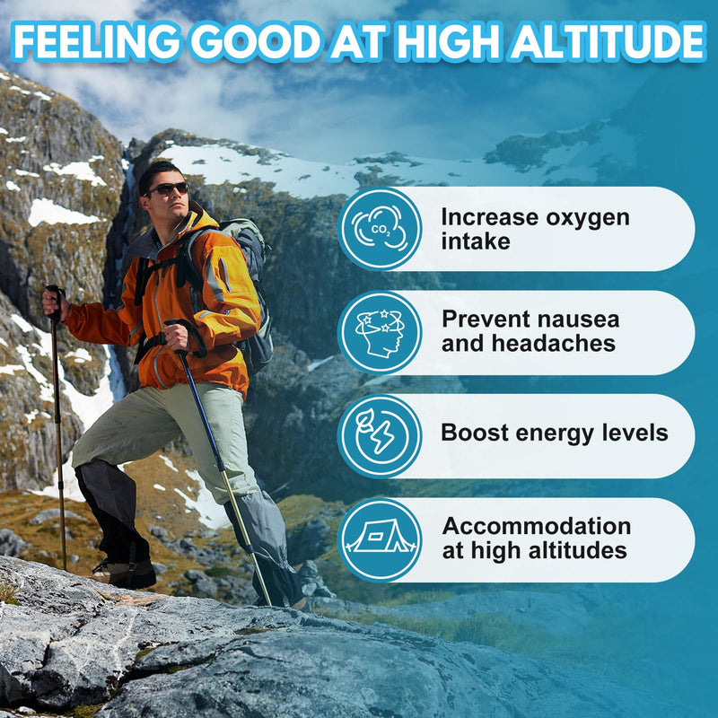 Altitude Sickness Prevention - Altitude Pills for Ski, Hike & Mountain Trips - with Vitamin C & Ginkgo Leaf Extract for Oxygen & Energy Balance, 100 Capsules