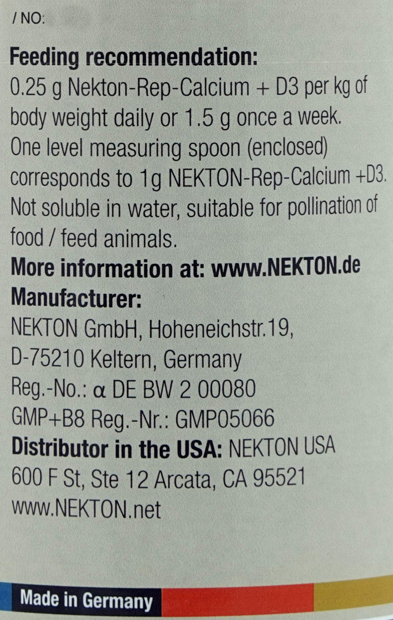 Nekton Rep-Calcium Plus D3 Reptile Supplement, 35gm Fruit 30g / 1.06oz - PawsPlanet Australia