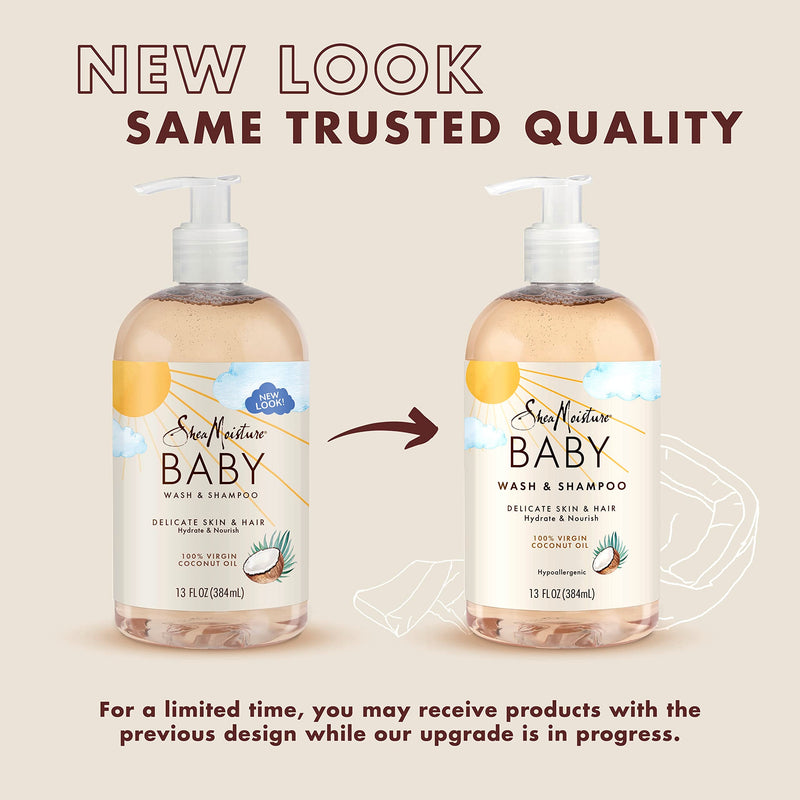 SheaMoisture Baby Wash and Shampoo 100% Virgin Coconut Oil for Baby Skin Cruelty Free Skin Care 13 oz - BeesActive Australia