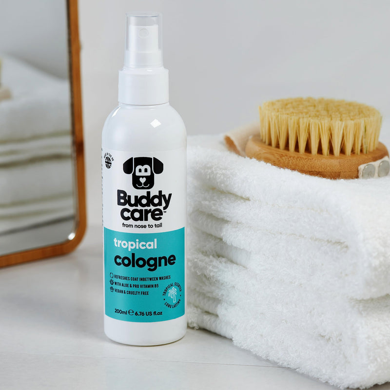 Buddycare Dog Cologne - Tropical - Refreshing and tropical scented dog perfume - Refreshes between dog washes (200 ml, 1 piece) - BeesActive Australia