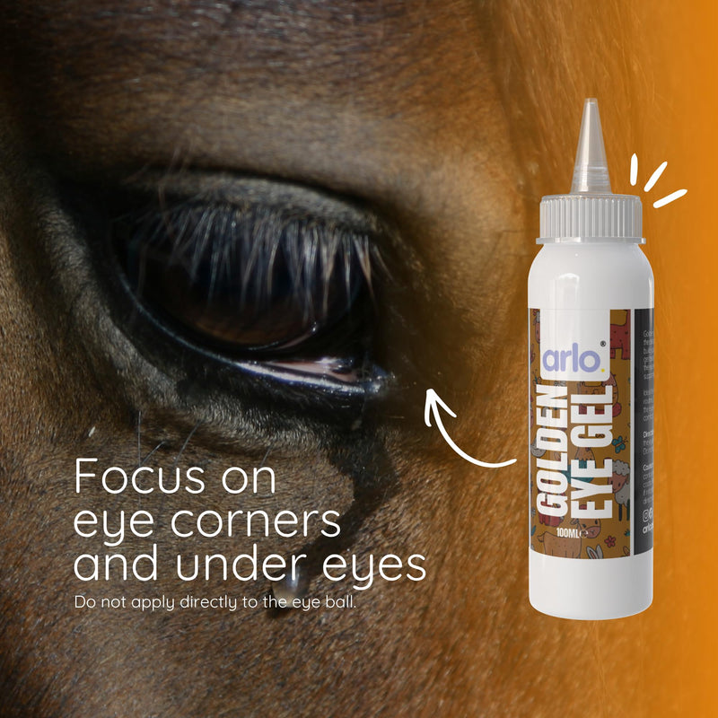 Golden Eye Gel for Horses | 100g | Soothing Eye Corner Care & Moisturising Relief | Helps with Puffy Eyes, Crusts & Itchy Eyes | Aloe Vera Hydrating Formula
