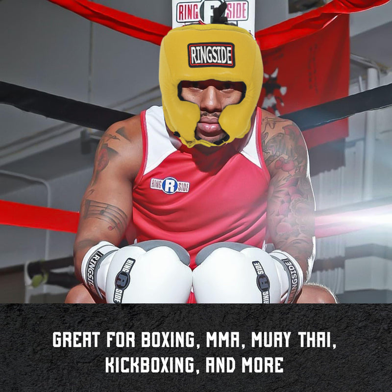 Ringside Competition Boxing Headgear, USA Boxing-Approved Leather Headgear with Cheek Protection, Great for MMA, Muay Thai, Kickboxing, and Training, Ideal for Men and Women, USA/Mexico, XL - BeesActive Australia