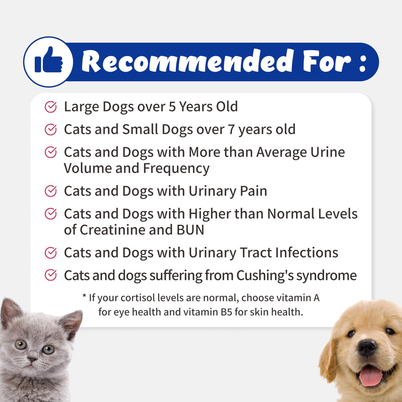 Urinary Guardian for Dogs and Cats - Supports Kidney, Adrenal Fatigue, Bladder, Urethers, Urethra, Vegan Bacon Flavor (117g) (Vitamin A) Vitamin A