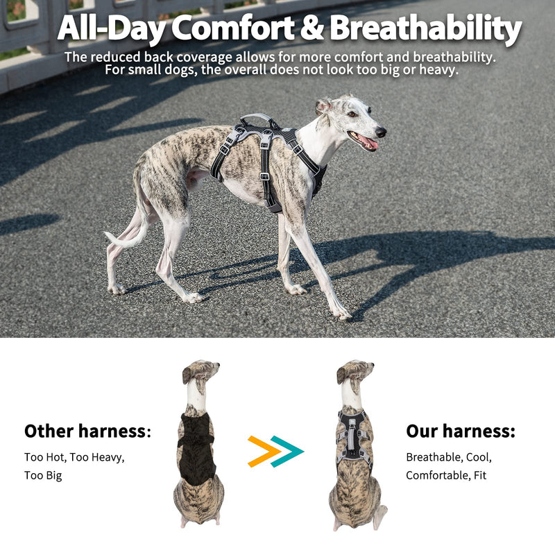 Escape Proof Dog Harness, Secure Dog Harness No Escape, Fully Reflective Harness with Handle, Breathable, Durable, Adjustable Vest for Small Dogs Walking, Training, and Running Gear (Black,S) Small(Pack of 1) Black - BeesActive Australia