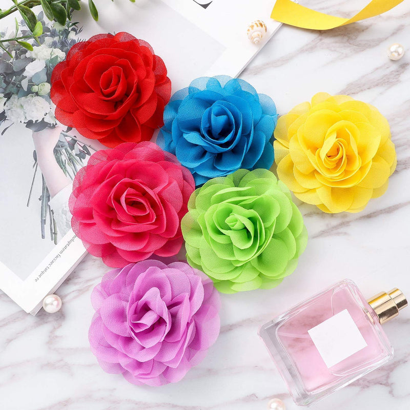 WILLBOND 26 Pieces Pet Collar Flowers Multi-Color Dog Charms Flower 5 cm Pet Flower Bow Tie for Cat Puppy Dog Collar Grooming Accessories, 26 Colors - BeesActive Australia