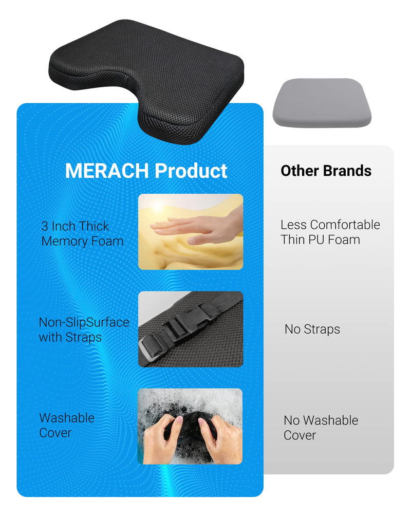 Rowing Machine Seat Cushion, MERACH Rower Seat Cushion, 2 Strap Fixation, Custom Memory Foam, Washable Cover, Ideal for Concept2 and Other Rowing Machines - Rower Accessories and Seat Pad Rowing Machine Seat Cushion - BeesActive Australia