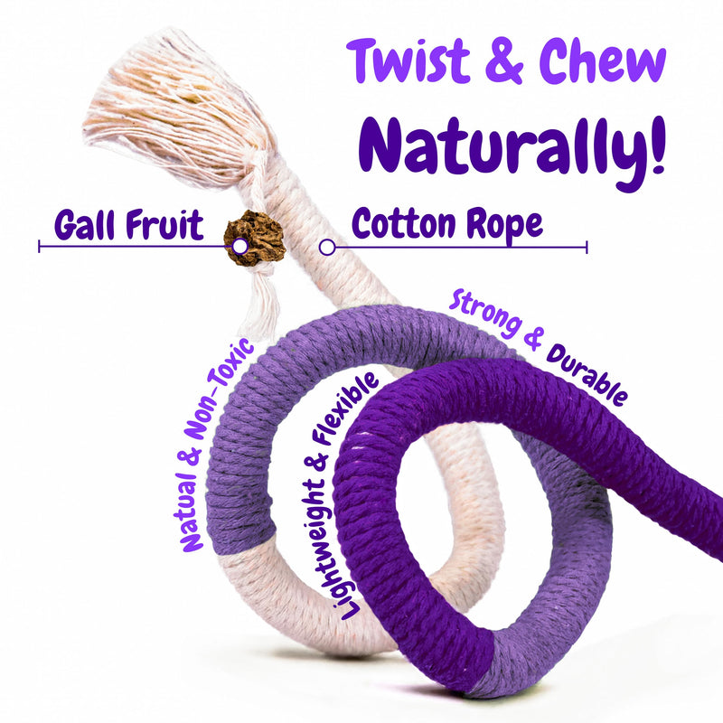 Cat Chew Rope - 3 Pack Cat Chew Ropes for Teeth Cleaning, Kitten Teething Toys with Stick to Transfer Chewing from Wires to Cotton String 3 Chew Ropes
