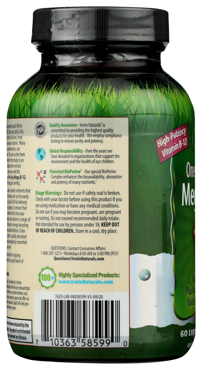 Irwin Naturals Quick Release B-12 Extra Cellular Energy Support | 60 Softgels 60 Count (Pack of 1)