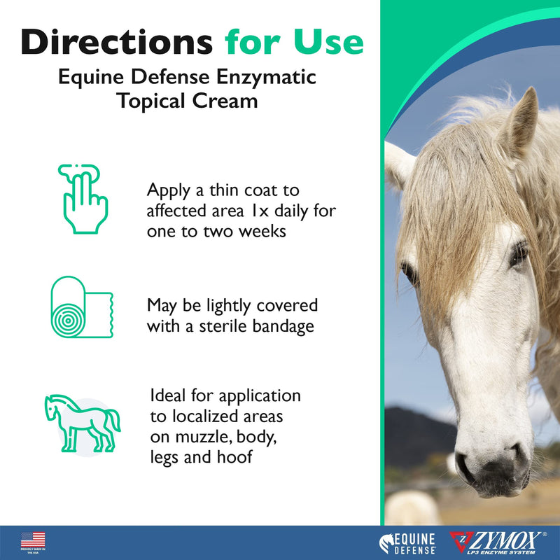 Zymox PET KING BRANDS Equine Defense Enzymatic Topical Cream, 2.5 oz. – Multi-Complex Enzyme Ointment for Horse, Livestock & Animal Wound Care - BeesActive Australia