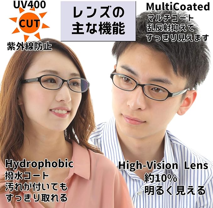 [Netmeganecom] Glasses Myopia Myopia Glasses [CF5044C1n-6.00 PD66] Minus Lens Glasses Myopia Myopia Glasses Prescription Glasses Prescription Glasses Myopia Men's Women's Stylish Prescription Prescription Glasses Glasses - BeesActive Australia