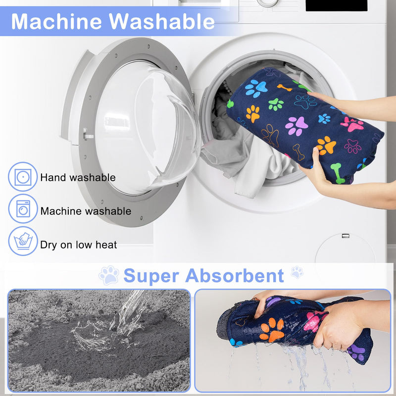 Dog Robe Quick Drying Dog Bathrobe Super Absorbant Dog Towels for Drying Dogs Cute Dog Clothes Thickening Dog Bath Supplies for After Bath Adjustable Dog Drying Coat, Wearable On Both Sides (S-XXL) Large Blue - BeesActive Australia