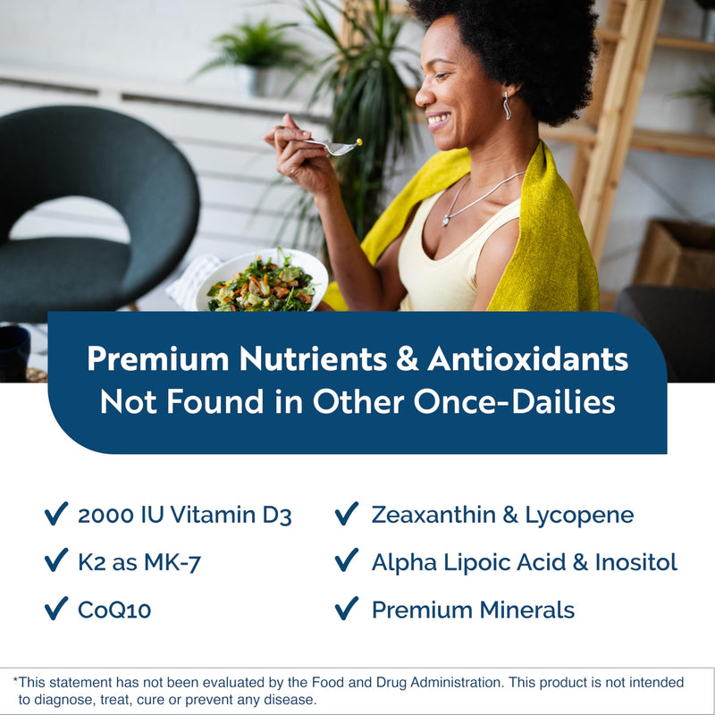 Researched Nutritionals Physician's Daily Multivitamin with D3, 60 Capsules | Methylated Multivitamin, B12, B6 & Folate, Vitamin D3 2000 IU, Daily Heart & Cognitive Support, Vegetarian