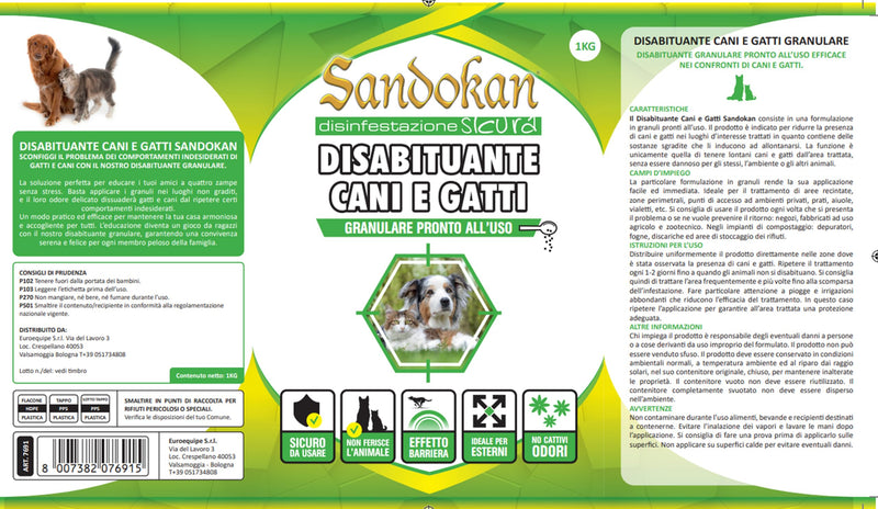 Sandokan Repellent for Dogs and Cats, 1000 ml granules, creates a natural defense barrier - BeesActive Australia