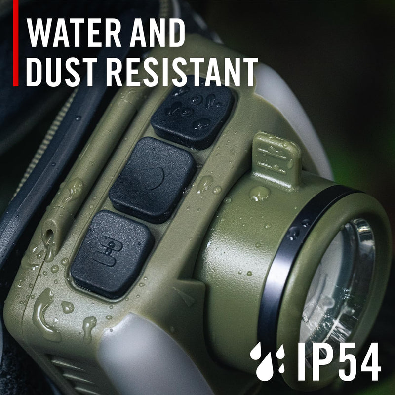 Coast FL97R Voice-Controlled 1200 Lumen Rechargeable LED Headlamp with Pure Beam® Spot & Flood, ARC Lighting, Red & Green Color Modes, Glide Focus™ Radial Arm Dial and USB-C Charge Port, Ocean Blue - BeesActive Australia