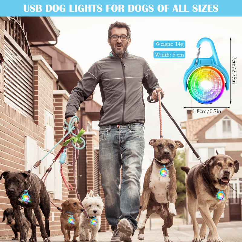 DAWRIS light pendant dog rechargeable (RGB color changing dog light and 4 flashing modes), dog light LED rechargeable, LED flashing light school bag safety light USB rechargeable - BeesActive Australia