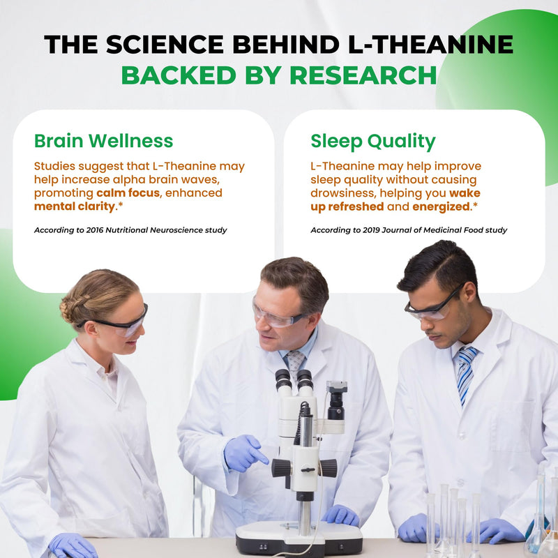 L-Theanine Supplement - 6 IN 1 Complex Enriched with Magnesium, Ashwagandha, Saffron, Chamomile - Support Relaxation, Calmness & Sleep Quality | 150 Capsules 150-day supply (pack of 1)