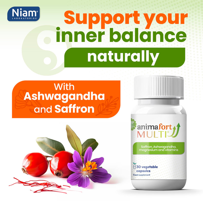 Ashwagandha KSM-66 + Saffron | Mood & Emotional Balance | AnimaFort Multi | Stress Support, Emotional Balance | Vitamin B & Magnesium | Natural Pills for Mental Energy | Gluten-free | 30 Capsules 1