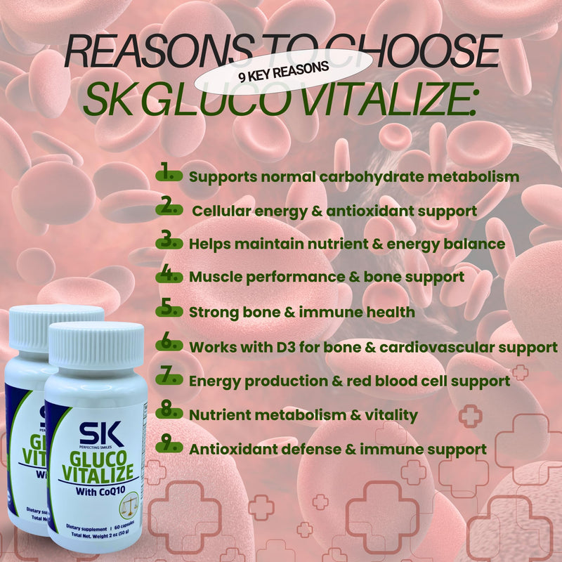 Gluco Vitalize Supplement with CoQ10, 60 Capsules