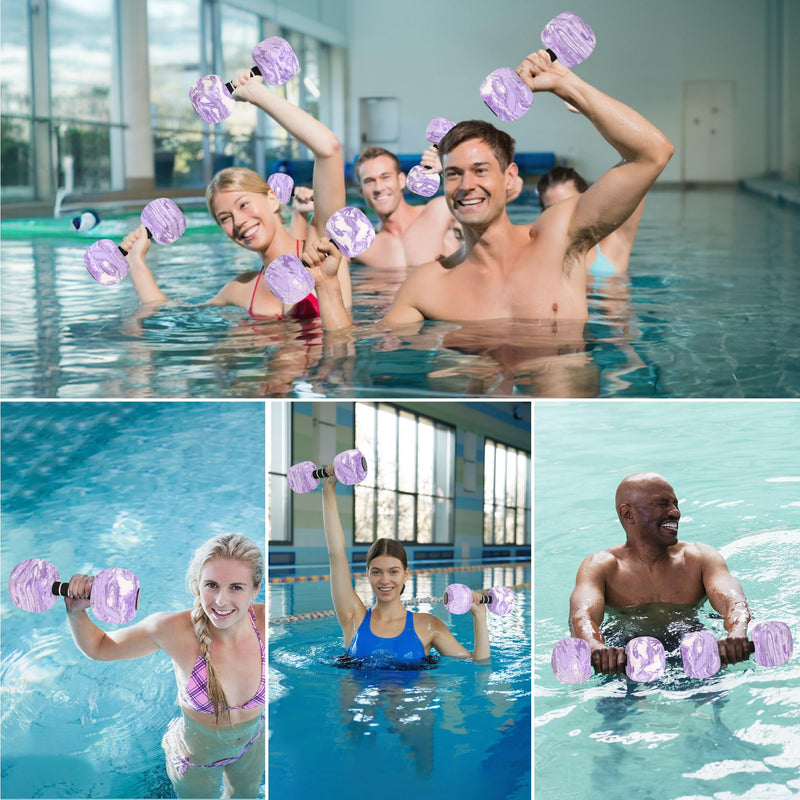 Water Weights for Pool Exercise, EVA-Foam Water Aerobics Equipment, Pool Weights for Women,Kids,Seniors, Water Workouts, Weight Loss Purple