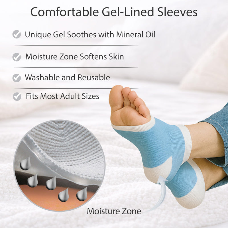 PediFix Dry Heel Care Kit – 1 Pair Reusable Visco-Gel Heel Sleeves, 4 oz Cosmetic Foot Cream, Dual-Sided Manual Foot File - BeesActive Australia