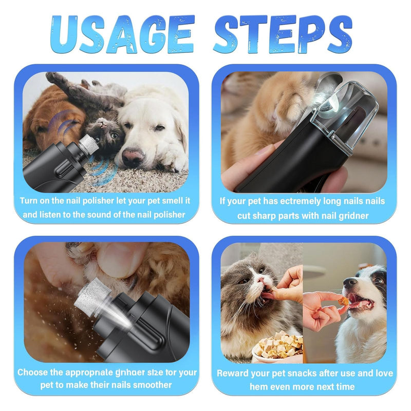 CATPICK 2-in-1 Cat Nail Clippers & Dog Nail Clippers Trimmers for Large Medium Small Dogs Cats Claw Trimmer Quick Sensor and Safety Guard USB Rechargeable with 2 LED Lights Dogs Nail Trimmer