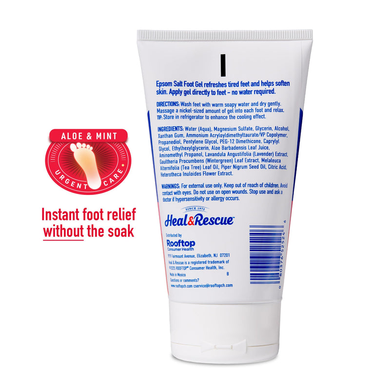 Heal&Rescue Epsom Salt Foot Gel, 4 Ounce, Soothing Relief for Painful, Tired, Aching Feet, Ditch the Foot Bath for Instant Relief 4 Fl Oz (Pack of 1) - BeesActive Australia