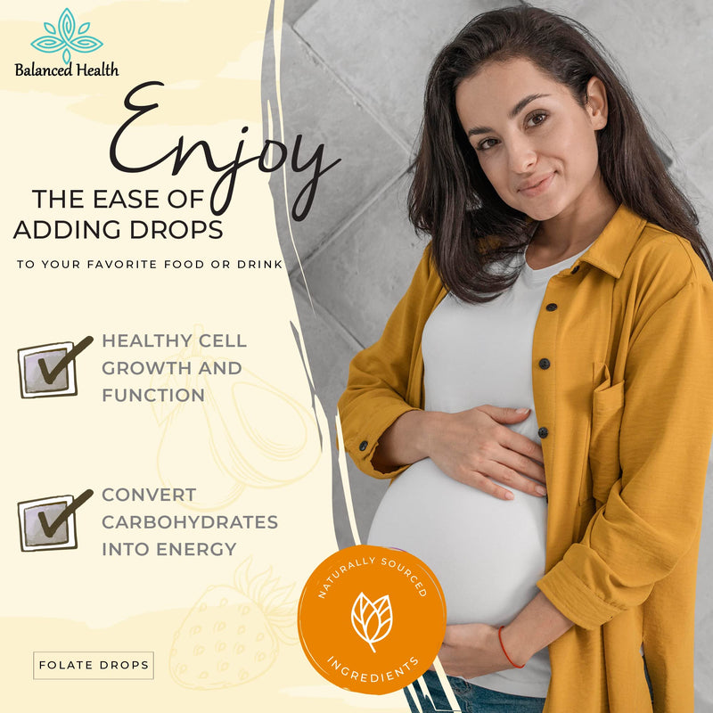 Folate Drops - 120 Servings, 2oz, Butterscotch Flavor, 500mcg L-5-MTHF Folic Acid Supplement 2 Fl Oz (Pack of 1)