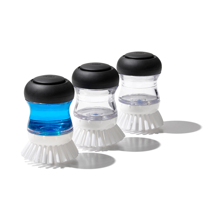 OXO Good Grips Soap Dispensing Palm Brush, Black/Clear/White - BeesActive Australia