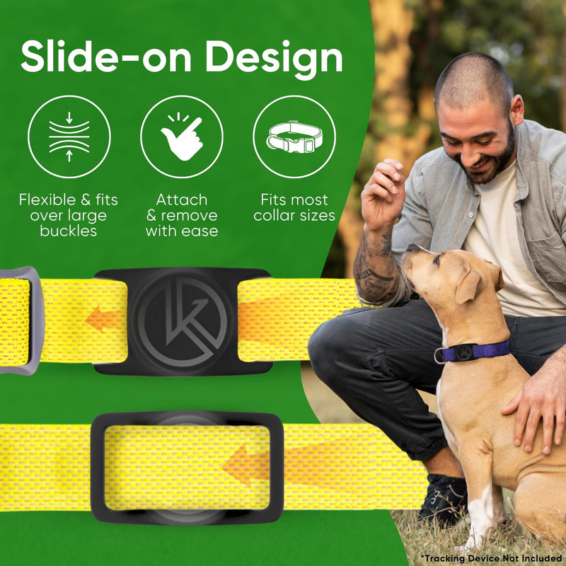 Tile Sticker Dog Collar Holder: Extra-Durable, Lightweight, and Protective Tracking Case - Track Your Pet Using Android or Samsung Smart Phone - For Dogs and Puppies (Pink) Pink - BeesActive Australia