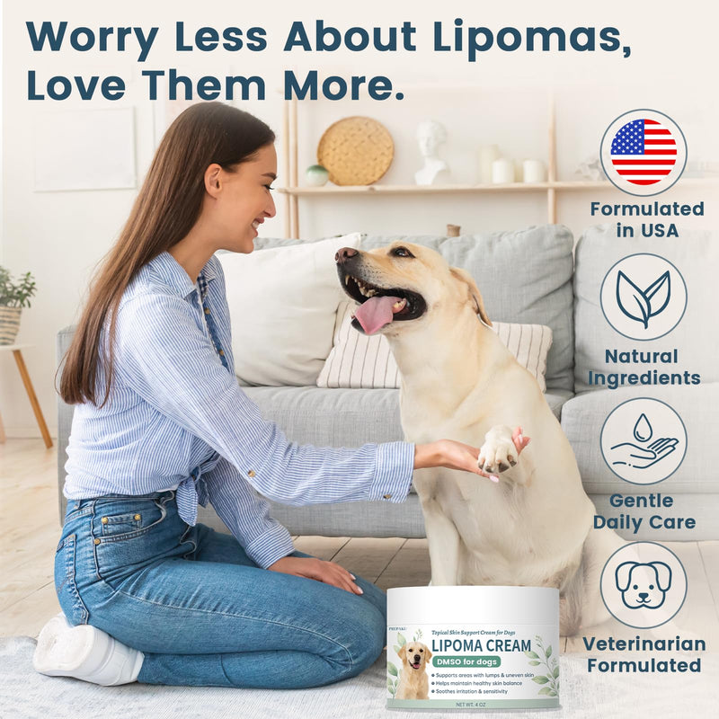 Lipoma Cream for Dogs with DMS0 & MSM, Natural Relief for Lumps & Bumps, Reduces Swelling, Soothes Inflammation, Supports Healthy Skin for Dog, Guard from Lumps and Bumps, Helps Buddy Regain Energy